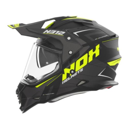 NOX KASK OFFROAD / TRAIL DUOSPORT (DUAL) N312 VAPOR Z SZYBKĄ I BLENDĄ KOLOR CZARNY/ZÓŁTY FLUO MAT