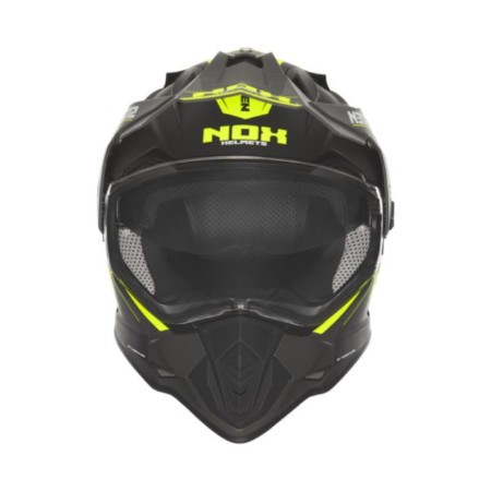 NOX KASK OFFROAD / TRAIL DUOSPORT (DUAL) N312 VAPOR Z SZYBKĄ I BLENDĄ KOLOR CZARNY/ZÓŁTY FLUO MAT