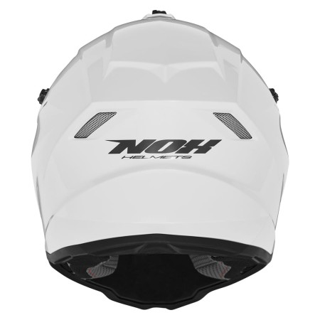 KASK NOX CROSS / OFFROAD N761 SOLID KID / JUNIOR (DZIECIĘCY) KOLOR BIAŁY POŁYSK + OKULARY 100%