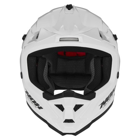 KASK NOX CROSS / OFFROAD N761 SOLID KID / JUNIOR (DZIECIĘCY) KOLOR BIAŁY POŁYSK + OKULARY 100%