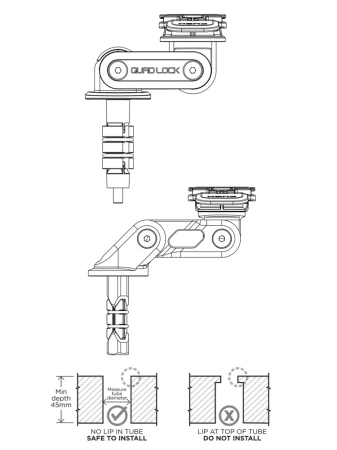 Podstawa montowana w sztycę główki ramy Quad Lock® PRO